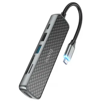 HOCO HB24 Easy display Type-C multifunction adapter(HDMI+USB3.0+USB2.0+SD+TF+PD)