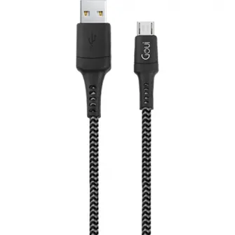 Cablu de date Goui Tough G-MC15-GB, MicroUSB, 1.5m, Gri/Negru
