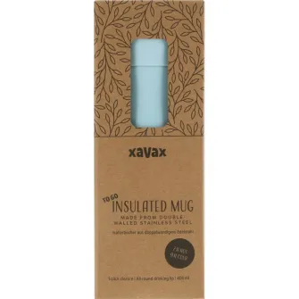 Cana termica Xavax To Go izolata cu orificiu pentru baut, 400 ml, albastru pastelat