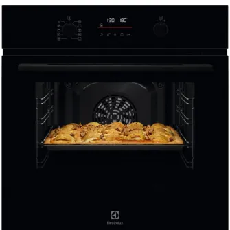 Cuptor incorporabil Electrolux EOFDP46BK, 65 l, Autocuratare pirolitica, Butoane retractabile, Afisaj digital, Control touch, Grill, Clasa A+, Negru