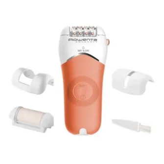 Epilator ROWENTA AquaSoft EP4920F0, 4.5W, 40 min autonomie, WetDry, 4 accesorii, Skin Respect technology, corai