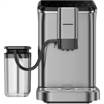Espressor automat Heinner Genesis HEMA-D20DGREY, 1350W, 20 bar, recipient lapte, capacitate rezervor apa 1.5L, capacitate compartiment boabe 190g, Gri