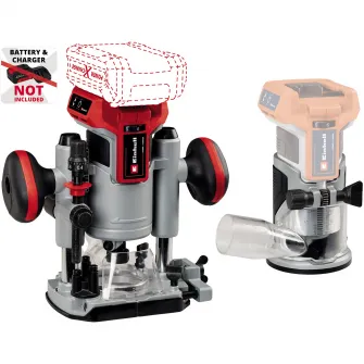 Freza multifunctionala pe acumulator Einhell Power-X-Change TP-RO 18 Set Li BL-Solo, 18 V, 30000 RPM, accesoriu pentru muchii, motor Brushless, fara acumulator/incarcator