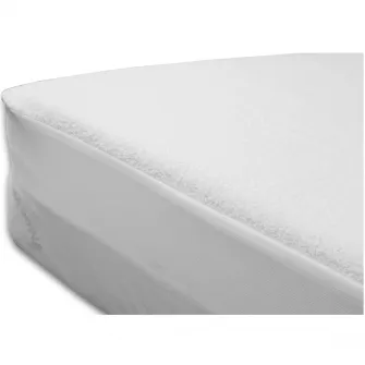 Protectie impermeabila pentru saltea Somnart, 90x200x25 cm, bumbac frotir, elastic de jur-imprejur, spalare la 90