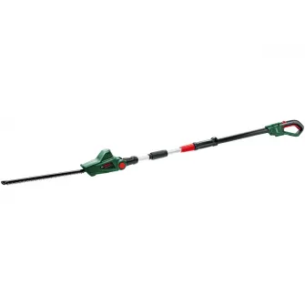 Trimmer pe acumulator pentru gard viu cu tija telescopica Bosch UniversalHedgePole 06008B3001, 18 V, 2200 curse/min, 430 mm lungime lama, 16 mm deschidere dinti, 210-260 cm reglare inaltime, fara acumulator/incarcator