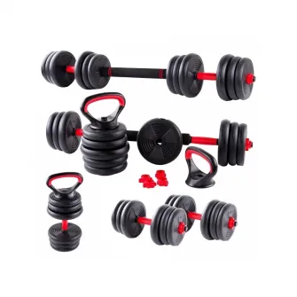 Set Gantera reglabila kettlebell FitTronic 6 in 1 de 40 kg KF40, cu o multitudine de combinatii posibile