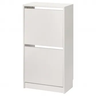 IKEA BISSA Dulap pantofi cu 2 compartimente, alb, 49x28x93 cm