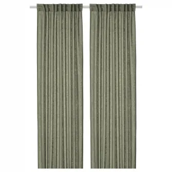 IKEA DYTÅG Draperii, 2buc, gri-verde/rjns, 145x300 cm