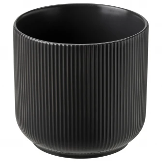 IKEA GRADVIS Ghiveci, interior/exterior negru, 12 cm