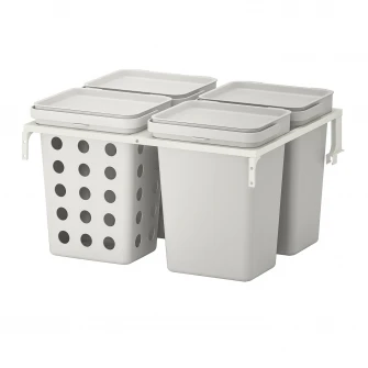 IKEA HÅLLBAR Solutie sortare deseuri, pentru sertar bucatarie METOD ventilat/gri, 40 l