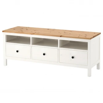 IKEA HEMNES Comoda TV, vopsit alb/maro des, 148x47x57 cm