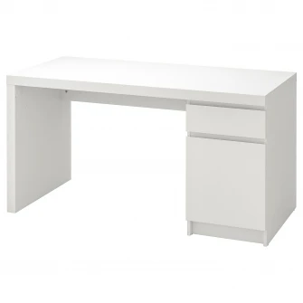 IKEA MALM Birou, alb, 140x65 cm