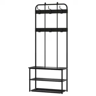 IKEA NIPÅSEN / BAGGMUCK Set mobilier hol, 2 piese, negru/gri
