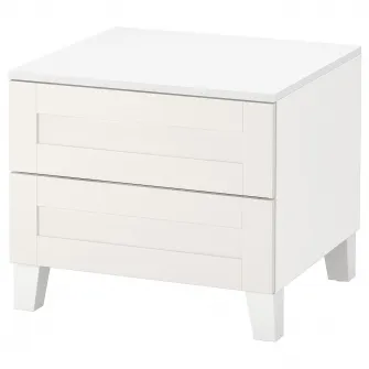 IKEA PLATSA Comoda 2 sertare, alb/Sannidal alb, 60x57x53 cm