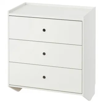 IKEA RACKNÄS Comoda 3 sertare, alb/suspendat, 69x78 cm