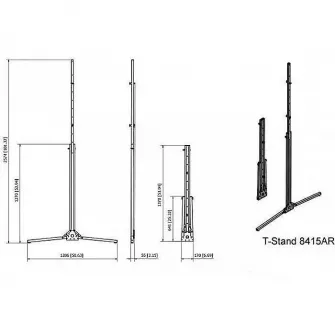 Мобильная подставка для проекционного экрана в алюминиевой раме SOPAR 8415AR