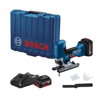 Fierastrau pendular pe acumulator Bosch Professional GST 185-LI,06015B2022, 18 V, 26 mm lungime cursa, 3500 curse/min, 125 mm adancime maxima taiere, 2 acumulatori GBA 18V 4.0Ah, incarcator rapid GAL 18V-40