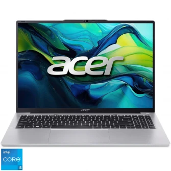 Laptop Acer Aspire Lite 16 cu procesor Intel® Core™ i5-1334U pana la 4.6GHz, 16'', WUXGA, IPS, 16GB DDR5 RAM, 512GB SSD, Intel® Iris® Xe Graphics, No OS, Pure Silver