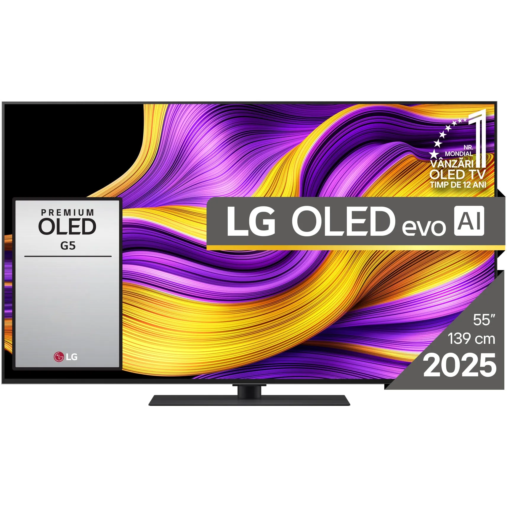 Televizor LG OLED evo 55G53LS, 139 cm, Smart, 4K Ultra HD, 100 Hz, Clasa E (Model 2025)
