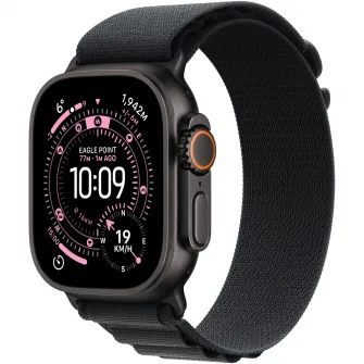 Apple Watch Ultra 3, GPS + Cellular, Carcasa Black Titanium 49mm, Black Alpine Loop - Small