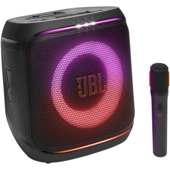 Boxa portabila JBL Partybox Encore 2, 100W, Bluetooth, Microfon wireless, Autonomie 15 ore, Auracast, IPX4, Negru