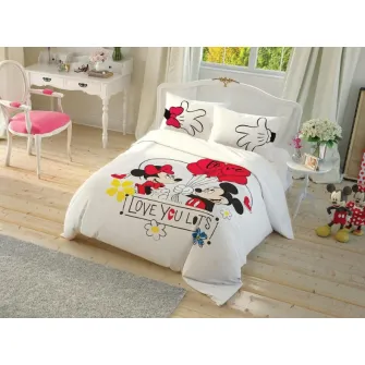 Lenjerie de pat pentru copii Tac Disney Minnie&Mickey Double (60212083)
