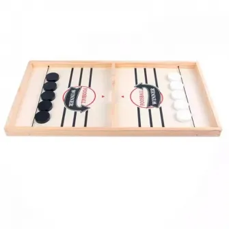 Joc interactiv pentru copii AliBibi Pucket Game Large size, Hokey Slide, Foosball din lemn