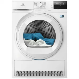 Uscator de rufe Electrolux EW7D283VE, Pompa de caldura, 8 kg, Clasa A++, Sistem uscare DelicateCare + Sensicare, Motor Inverter, Iluminare interioara tambur, Usa reversibila, Alb