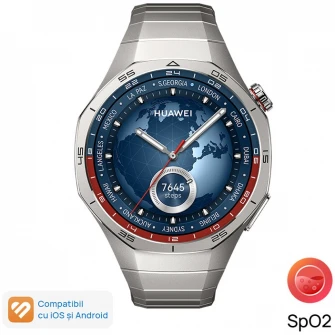 Smartwatch Huawei Watch GT 5 Pro, 46MM, Titanium Case, Titanium Strap