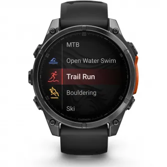 Smartwatch Garmin fenix 8, 47mm, AMOLED, Slate Gray, Black Silicone Band