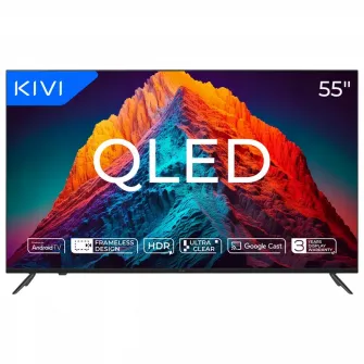 55'' QLED SMART TV KIVI 55U770QB, 3840x2160 4K UHD, Android TV, Negru