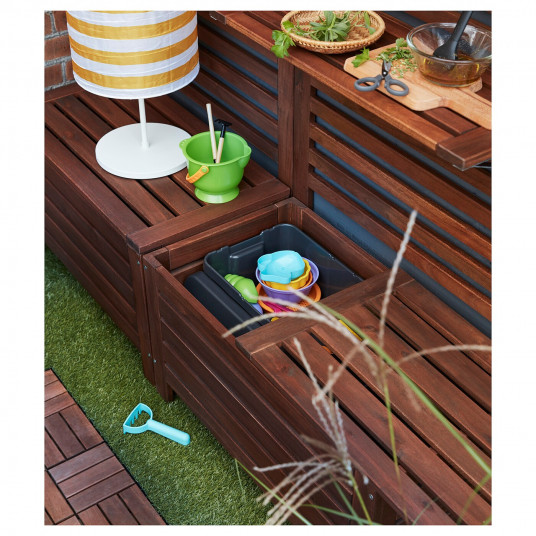 Ikea Applaro Banca Depozitare Exterior Vopsit Maro Maro 80x41 Cm