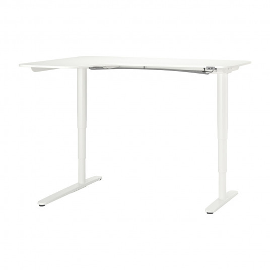 Ikea Bekant Birou Colt Stanga Alb 160x110 Cm