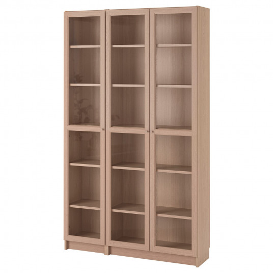 Ikea Billy Oxberg Biblioteca Cu Usi De Sticla Furnir Stejar Alb
