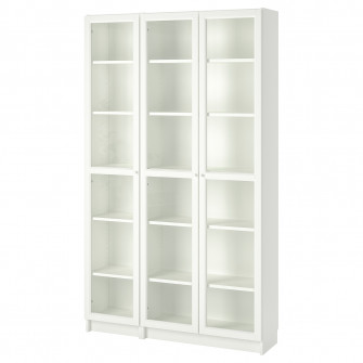 Billy Oxberg Bibliotecă Alb Sticlă 160x202x28 Cm Ikea