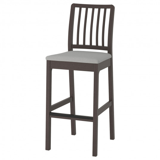 Stig Scaun Bar Cu Spătar Negru Argintiu 63 Cm Ikea