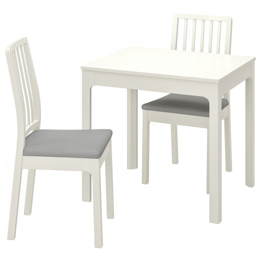 Ikea Ekedalen Ekedalen Masa 2 Scaune Alb Orrsta Gri 80 120 Cm