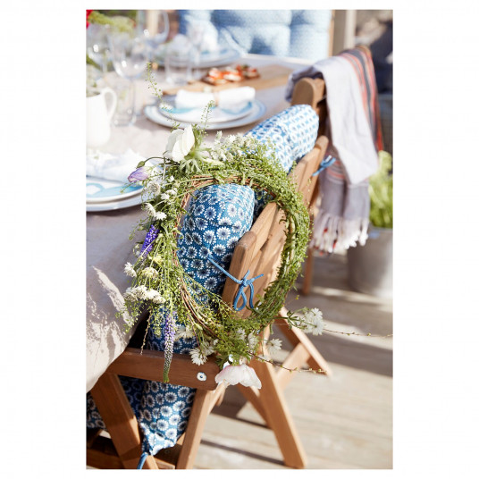 Ikea Falholmen Masa 4 Scaune Cu Brate Exterior Gri Maro Maro Deschis Vopsit Ytteron Albastru