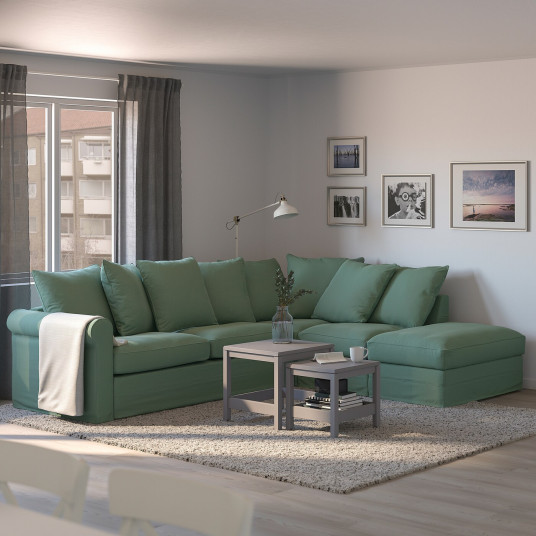 Friheten Colţar Extensibil Cu Depozitare Skiftebo Albastru Ikea