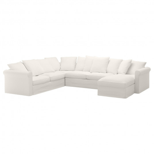 Ikea Gronlid Coltar Extensibil 5 Locuri Cu Tezlong Inseros Alb