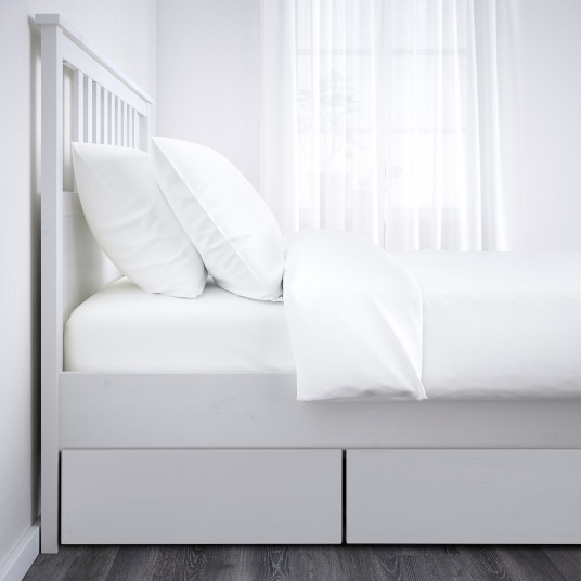 Ikea Hemnes Cadru Pat Cu 4 Cutii Depozitare Vpst Alb Luroy 140x200 Cm