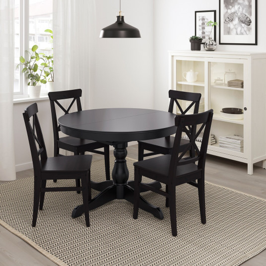 Ikea Ingatorp Masa Extensibila Negru 110 155 Cm
