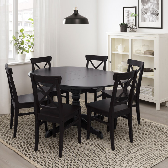 Ikea Ingatorp Masa Extensibila Negru 110 155 Cm