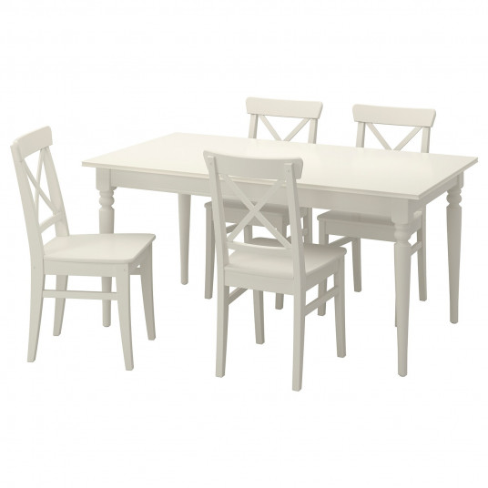 ikea ingatorp ingolf masa 4 scaune alb 155 cm