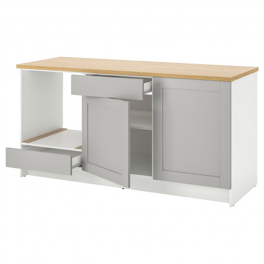 Ikea Knoxhult Corp Baza Cu Usi Sertar Gri 180 Cm