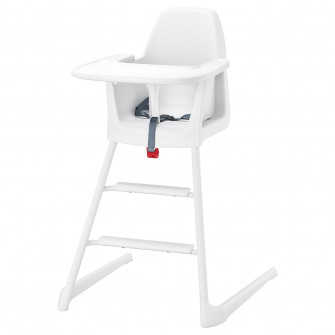 Antilop Scaun Inalt Cu Tavă Argintiu Alb Argintiu Ikea