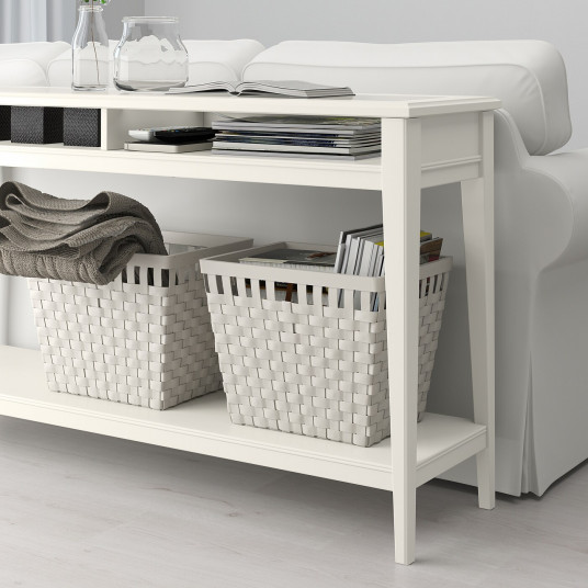 Ikea Liatorp Masa Auxiliara Alb Sticla 133x37 Cm