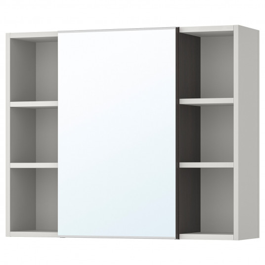 Ikea Lillangen Dulap Oglinda 1 Usa 2 Unitati Capat Negru Maro Gri 78x21x64 Cm