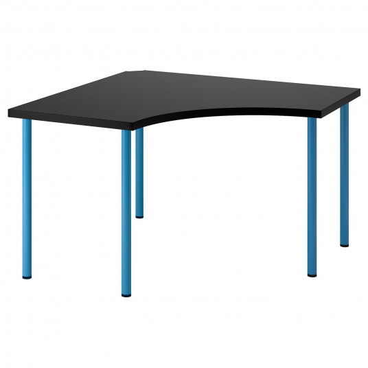 Ikea Linnmon Adils Masa Colt Negru Maro Albastru 120x120 Cm