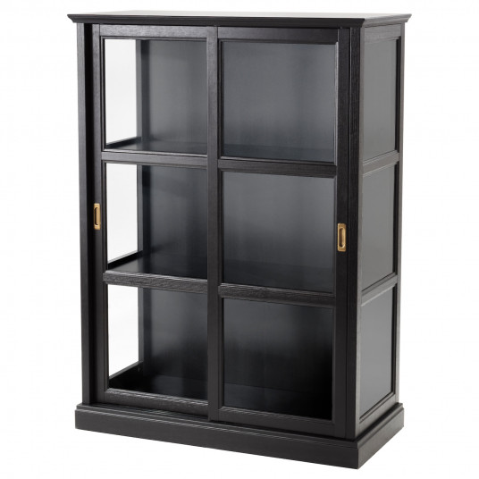 pair beneficial interior IKEA MALSJO Corp cu usa de sticla, vopsit negru 103x48x141 cm